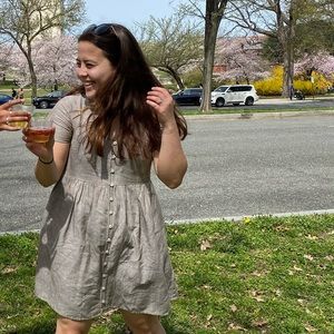 MADEWELL LINEN DRESS WITH POCKETS